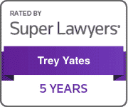 Rated by Super lawyers - Trey yates badge image